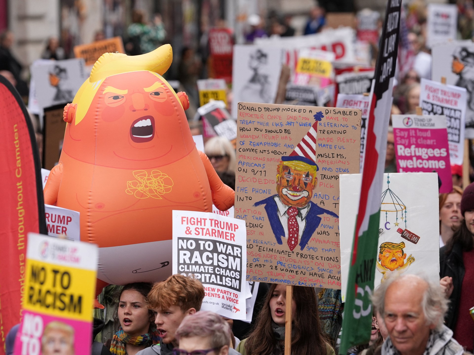 British protesters say ‘No to racism, no to Trump’ | Donald Trump News
