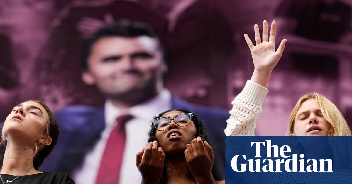 Charlie Kirk memorial mixes rally and revival as mourners vow to spread Maga message | Charlie Kirk shooting