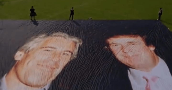 Massive photo of Trump and Epstein unveiled outside Windsor Castle – National
