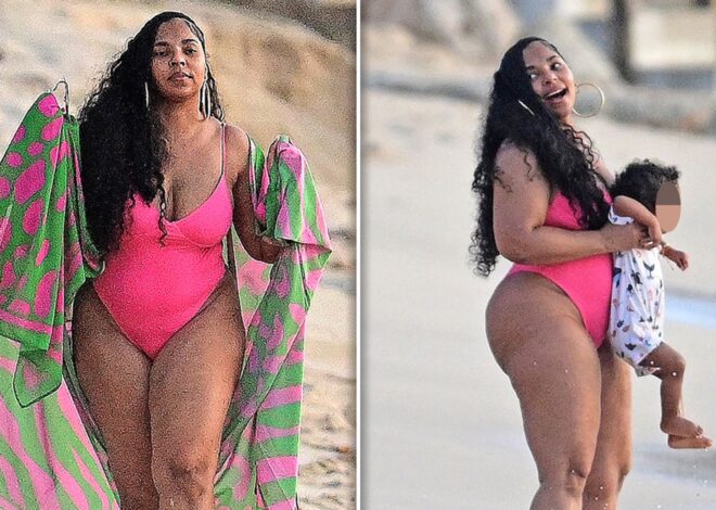 Ashanti Flaunts Beach Bod on Vacation with Baby Boy