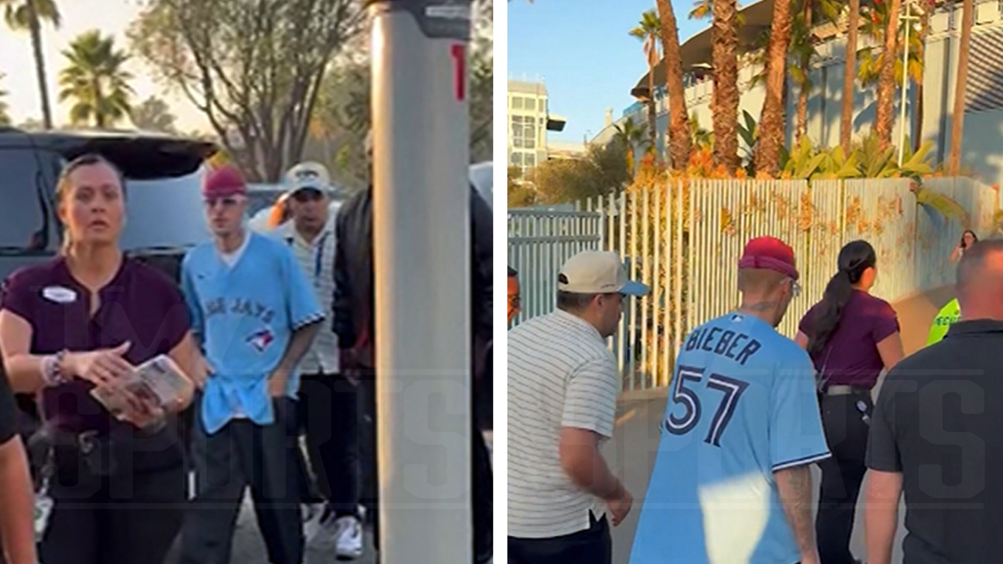 Justin Bieber Arrives At World Series Game 3 in Blue Jays Gear