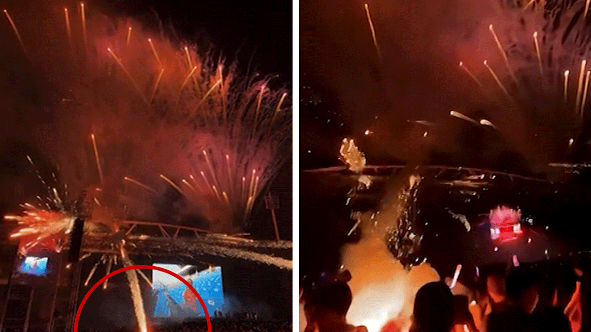 Rogue Firework Fireballs Shoot Into Concert Crowd, on Video