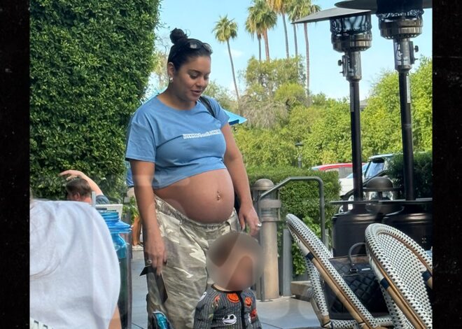 Vanessa Hudgens Shows Off Bare Baby Bump with Husband Cole Tucker