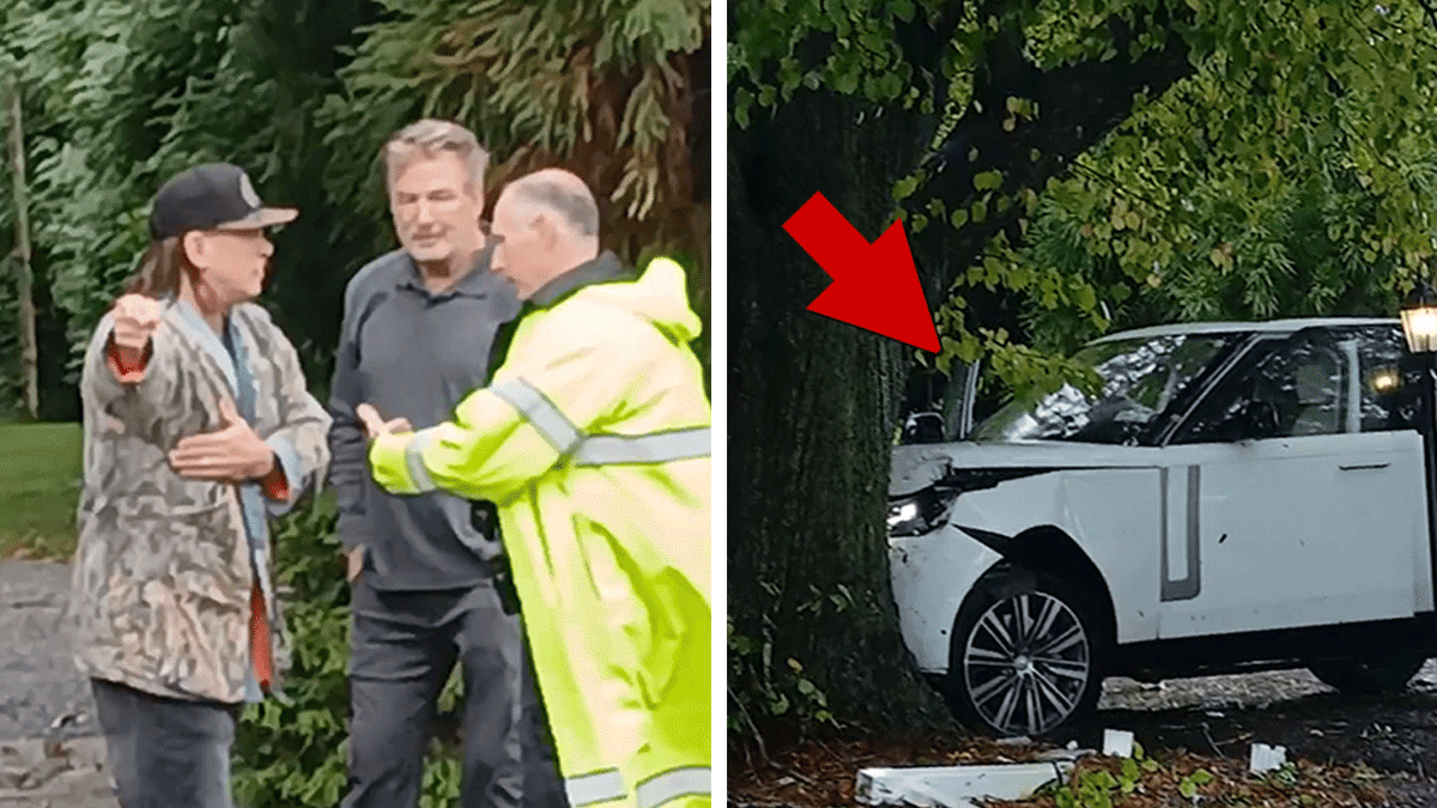 Alec and Stephen Baldwin Plow Their Range Rover into a Tree, and Survive