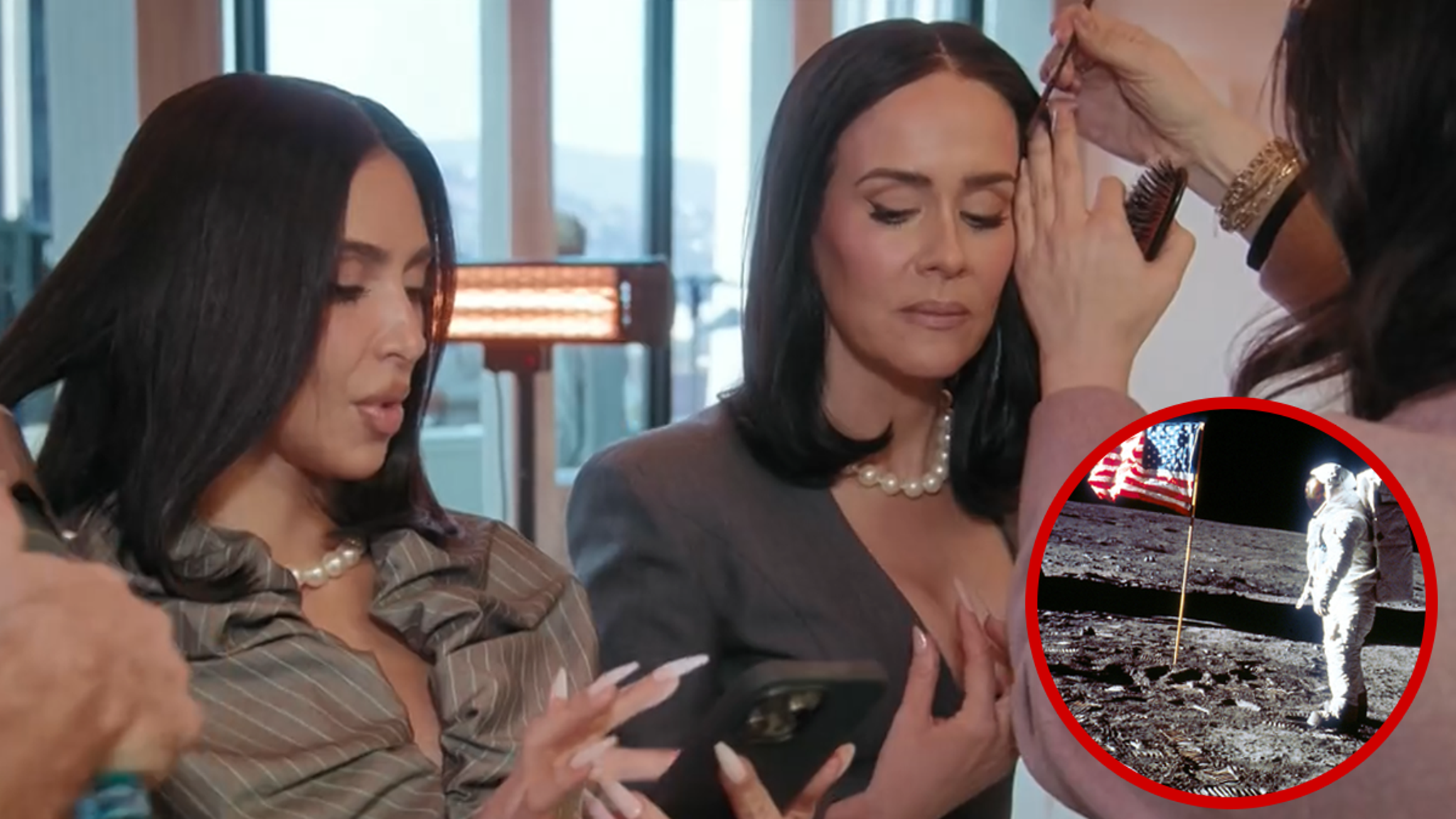 Kim Kardashian Tries to Convince Sarah Paulson 1969 Moon Landing Was Faked