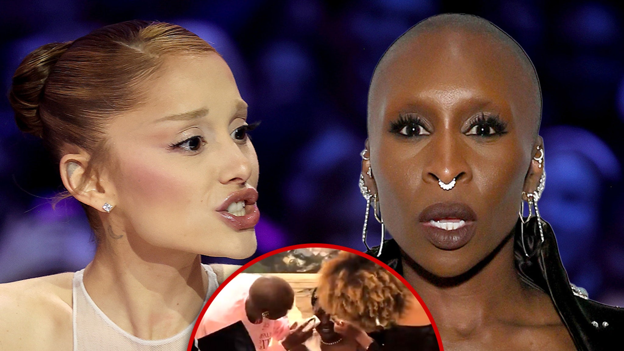 Ariana Grande, Cynthia Erivo Help Woman Clean Up After She’s Doused With Wine