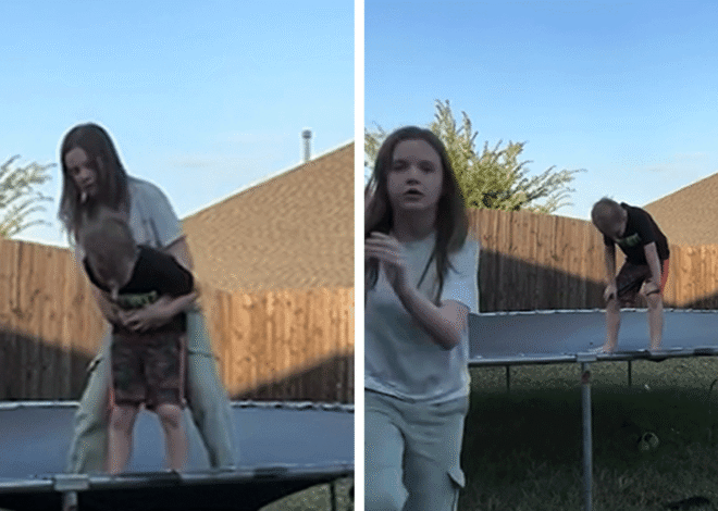 Sister Saves Life of Brother From Choking on Trampoline, Video Shows