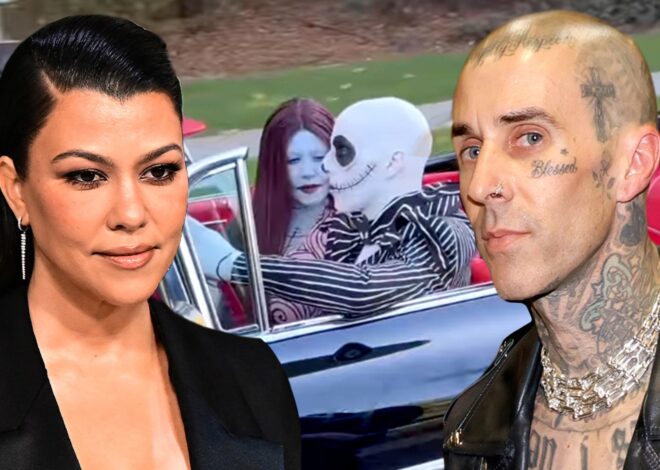 Kourtney Kardashian and Travis Barker Dress in ‘Nightmare Before Christmas’ Couples Costume