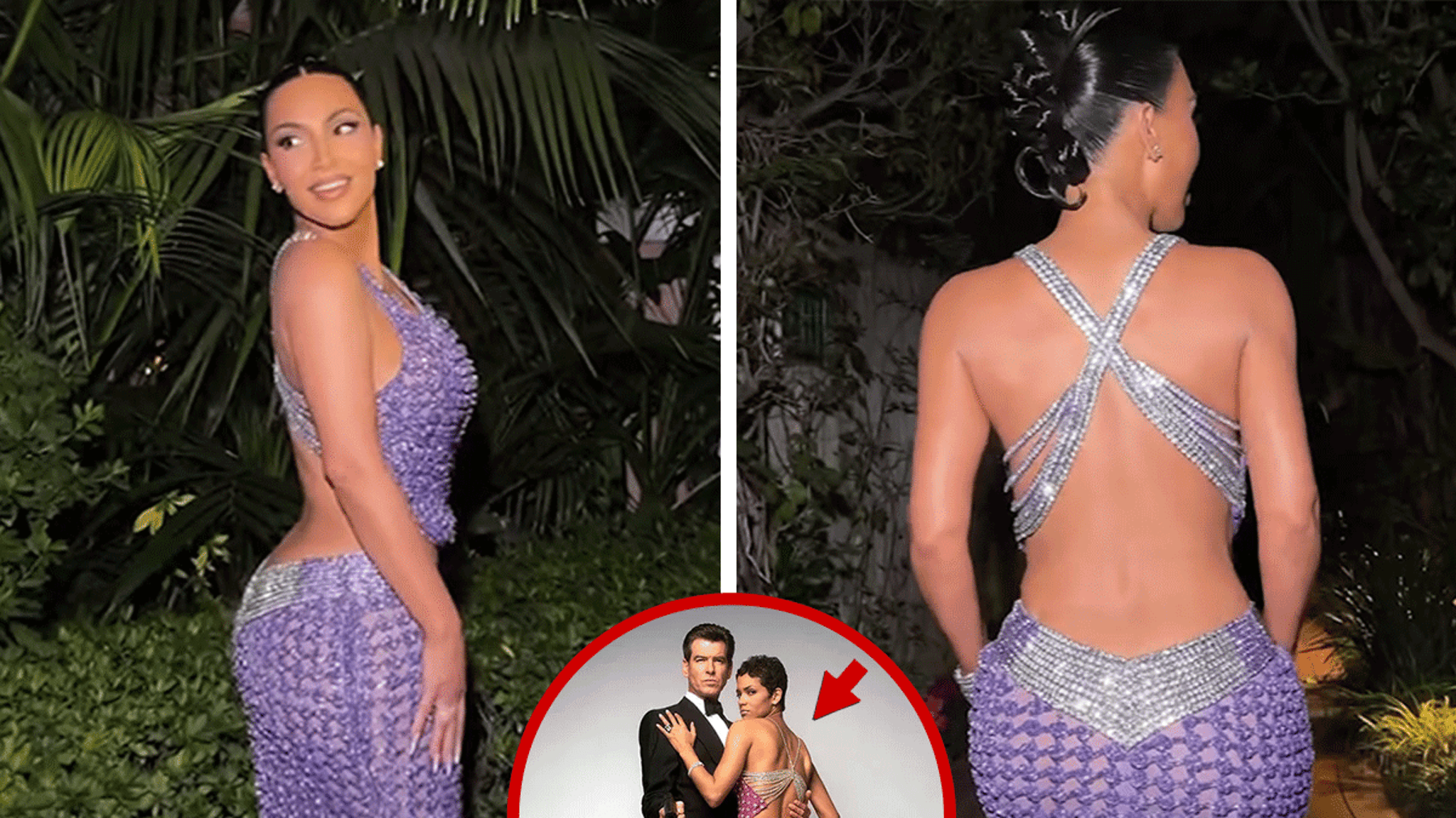 Kim Kardashian Channels Bond Girl Halle Berry for Kris’ 70th Bday Bash