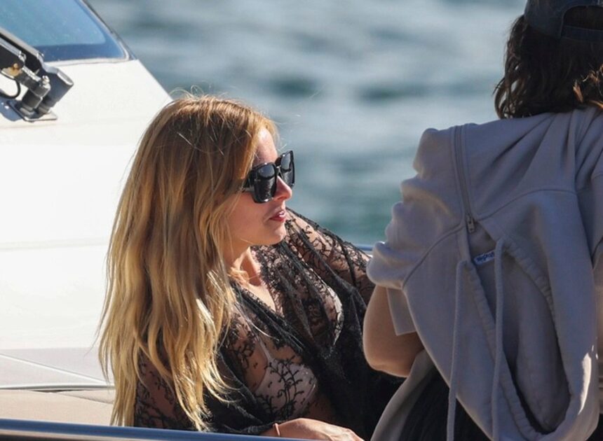 Addison Rae Sunbathes in Bikini on Yacht in Sydney