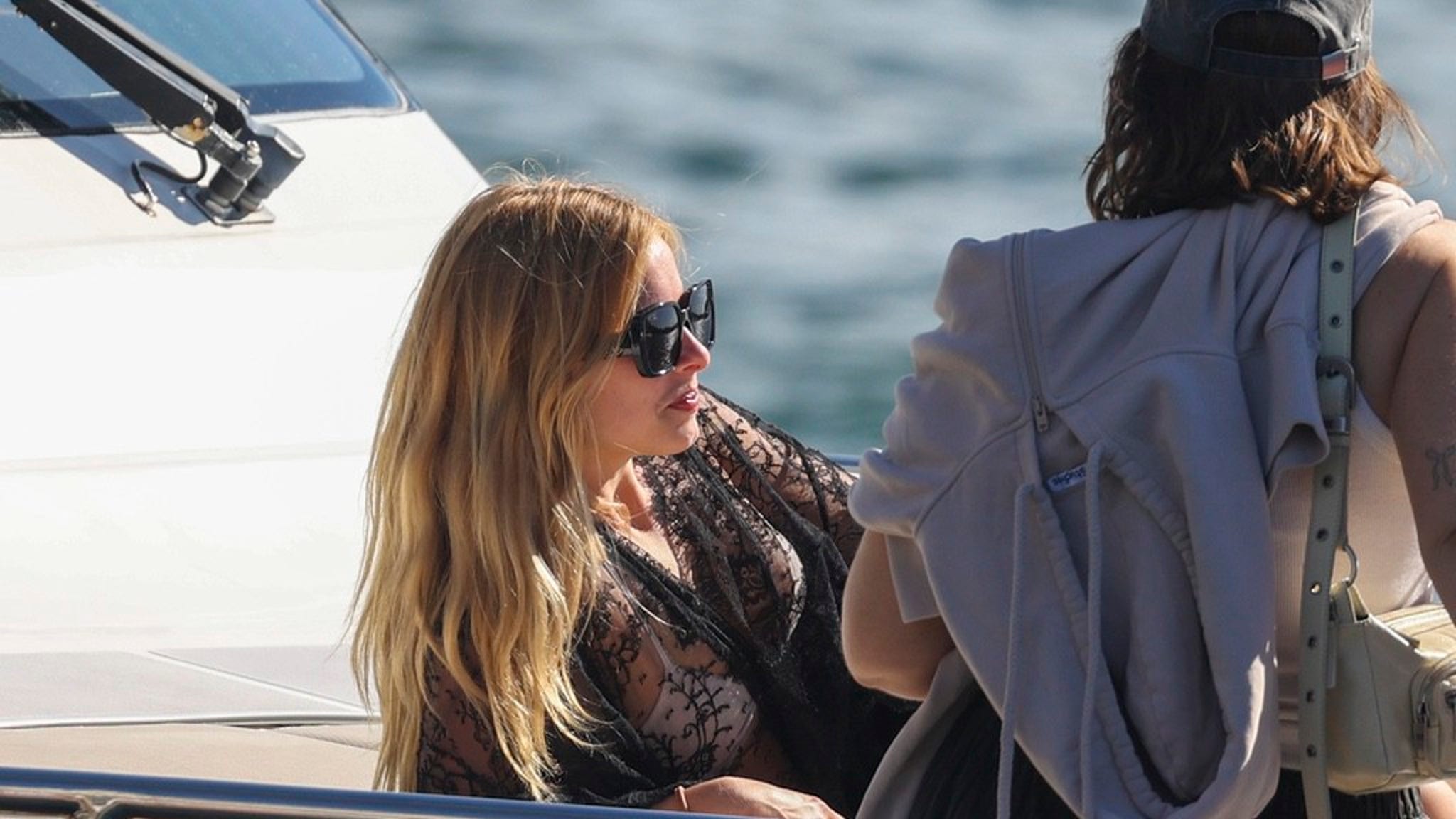 Addison Rae Sunbathes in Bikini on Yacht in Sydney