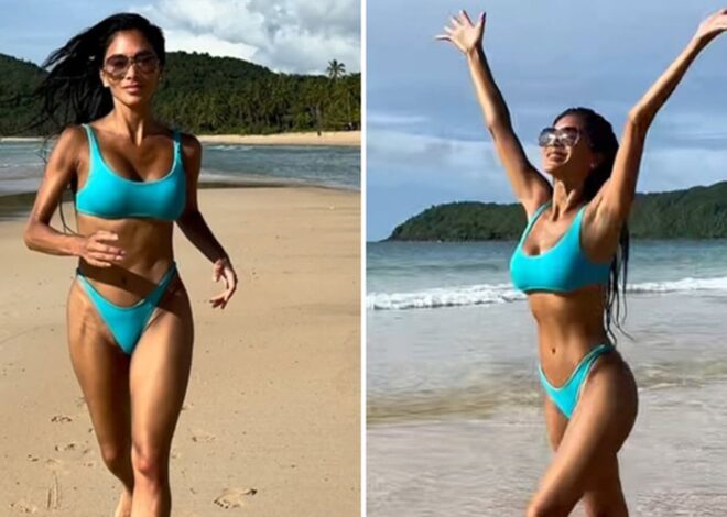 Nicole Scherzinger Stuns in Revealing Blue Bikini!