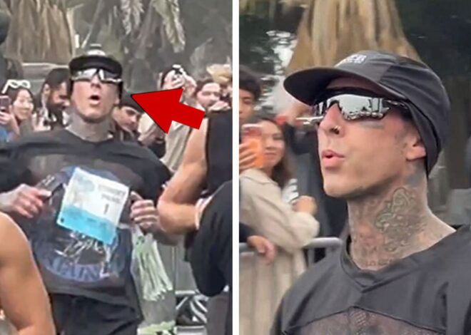 Travis Barker Performs After Running 5K in Santa Monica