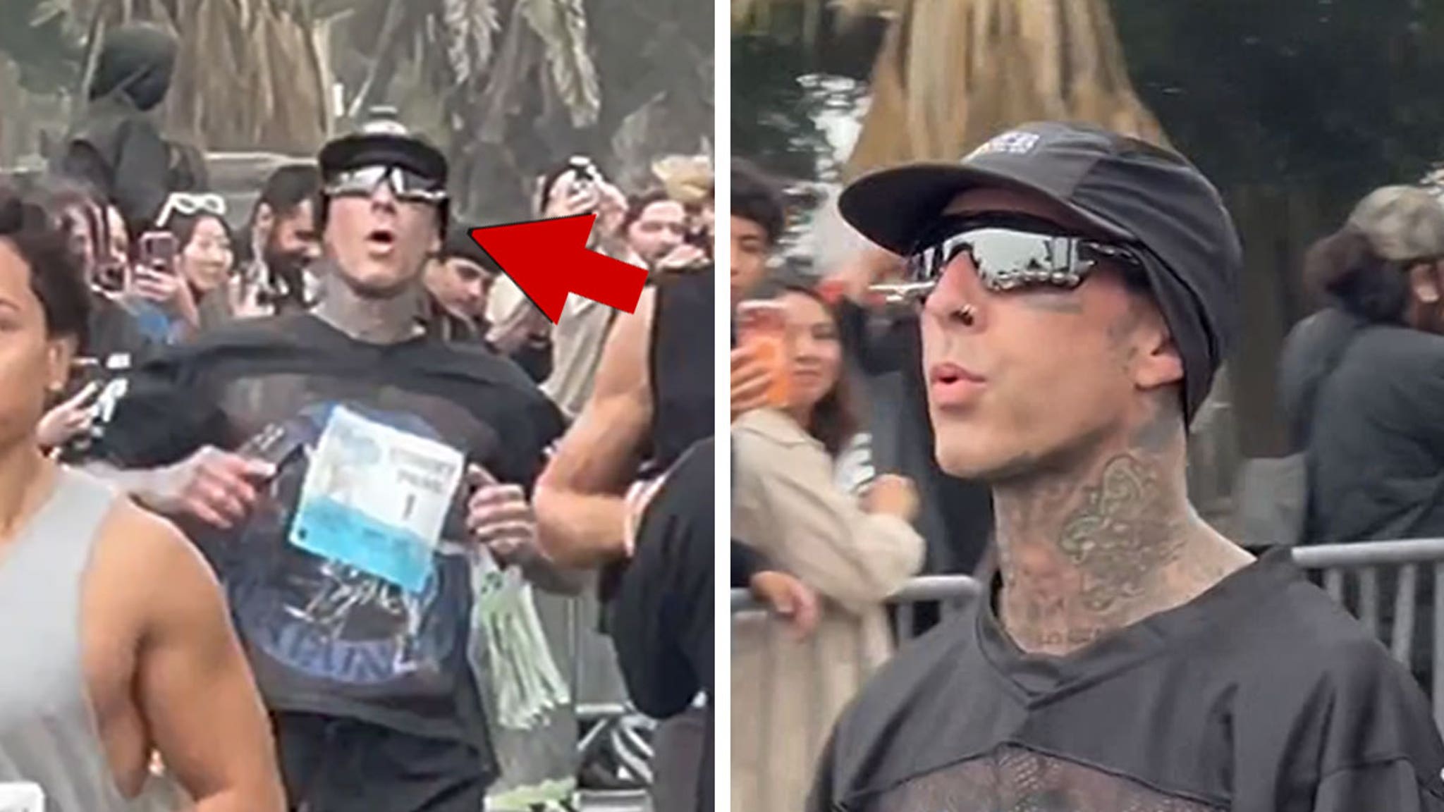 Travis Barker Performs After Running 5K in Santa Monica