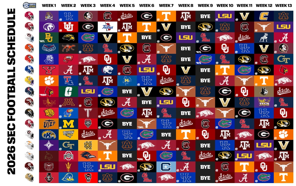 2026 SEC Football Schedule: Full Team-by-Team Slate, Dates, Matchups & Printable Grid